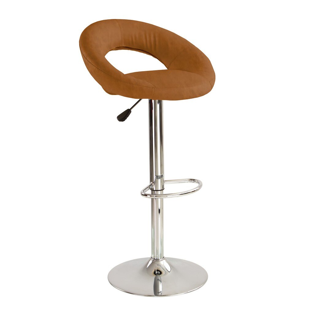 Scaun bar cafenea ROSE, Piele ecologica, Maro